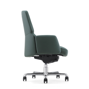 Silla de Oficina Moderna de Cuero con Altura Ajustable, Asiento Acolchado, Base Giratoria y Respaldo para Oficina en Casa - Product Image 2