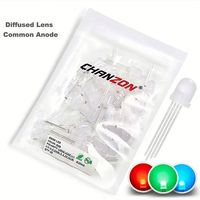 50pcs 8mm RVB LED Diode émettrice Micro indicateur rouge vert bleu multicolore Anode commune Cathode 3V Super lumineux PCB Circuit ampoule