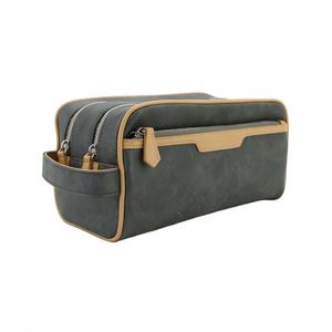 Sac de toilette en nylon vegan de haute qualité, personnalisé avec logo, étanche, avec fermeture éclair, pour voyage, sac de toilette en nylon PU. - Product Image 4