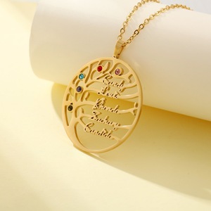 <span class=keywords><strong>Collier</strong></span> avec nom en acier inoxydable <span class=keywords><strong>Arbre</strong></span> <span class=keywords><strong>de</strong></span> <span class=keywords><strong>vie</strong></span> CAIOOCHE avec pierre <span class=keywords><strong>de</strong></span> naissance et lettre <span class=keywords><strong>Collier</strong></span> personnalisé - Product Image 3