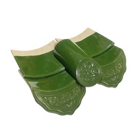 Tuiles de toit chinoises en céramique émaillée verte, tuiles de toit en céramique traditionnelles pour temple, gazebo, pavillon, bâtiment