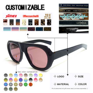 Gafas de sol de acetato polarizadas de diseño de lujo de alta calidad con montura ovalada, logotipo personalizado y protección UV400 para hombre y mujer - Product Image 3