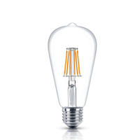 Bombilla LED Multicolor de Doble Capa con Forma Retro, Cuerpo de Vidrio, Base E27, Alimentación por CA, Interruptor de Atenuación, Certificación CE, CRI 80, 200, para Uso en Hoteles, LR-ST64