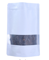 Bon marché Prix Logo personnalisé couleur noire debout pochette alimentaire en plastique Maylar thé collation bonbons sacs d'emballage avec fenêtre transparente