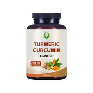 Best Selling Turmeric Curcumin Ginger with Black Pepper Extract Ginger Powder Capsules <b>2060</b> MG Premium Supports Joint Comfort - Product Image 1