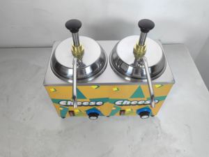110V 220V Acero inoxidable CE Single Double <span class=keywords><strong>Triple</strong></span> Pumps Dispensador de salsa Comercial Hot Fudge Warmer para Chocolate Queso Caramelo - Product Image 4