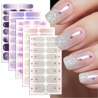Autocollants pour ongles à paillettes colorées dégradées, les plus vendus, faciles à appliquer, OEM/ODM, non toxiques, fournisseur d'ongles