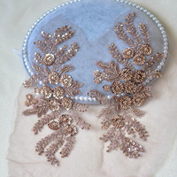 Accessoires en dentelle à sequins perlés haute densité, motifs floraux, feuilles et branches, pour coiffes DIY, robes de mariée et tissus Xiuhe