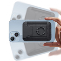 Nouveau portefeuille magnétique 3-en-1 avec support de bague pour téléphone compatible avec Mag-Safe pour un stockage sécurisé des cartes de crédit