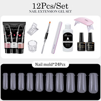 Kit de Manucure Professionnel en Gros 12 Pièces/Set avec Lampe LED UV 6W, Gel d'Extension Rapide 15ml, Base et Top Coat Personnalisables