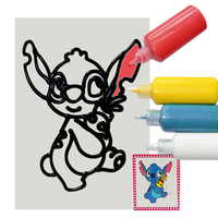 Kit d'autocollants d'art de fenêtre pour enfants avec 10x22ml et 20 Designs d'autocollants DIY