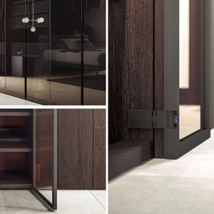 Venta caliente vitrina de vino de madera muebles de sala de estar montado en la pared bodega Bar gabinete de almacenamiento con <span class=keywords><strong>puerta</strong></span> de vidrio - Product Image 4