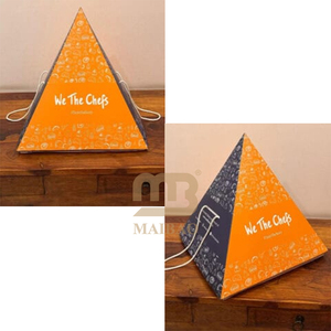 Nuova scatola di cibo da asporto piramidale in arabica personalizzata scatola di Snack da forno pasticceria <span class=keywords><strong>Viennoiserie</strong></span> dolci da Dessert Pyramid Box con coperchio - Product Image 4