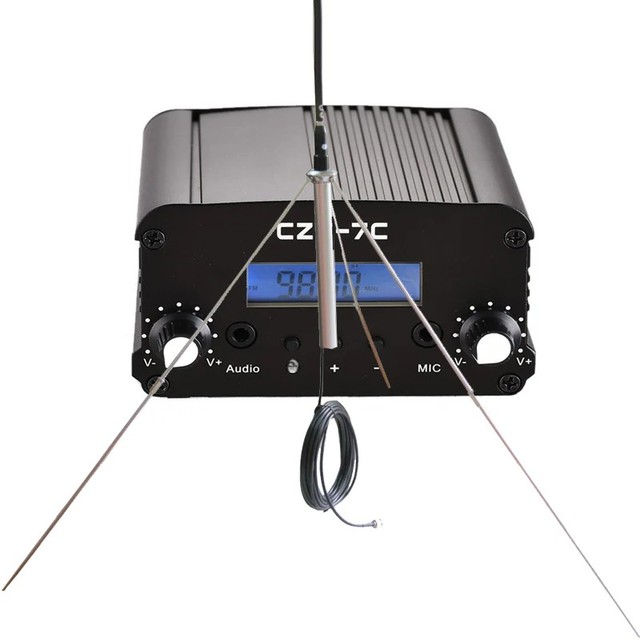 CZE-7C 7W FM Transmitter 76-108MHz PLL Stereo Wireless Audio for Radio Stations