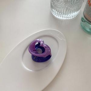 Pinza de Pelo Coreana para Niña, Transparente, Color Caramelo, 4cm, Pinza de Pelo Acrílica con Forma de Corazón Hueco - Product Image 6