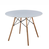 Table à manger ronde en acrylique de luxe en lucite avec dessus en verre trempé