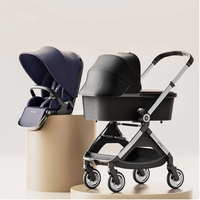 Vente en gros Poussette pour bébé pliable avec cadre en aluminium léger Système de voyage Poussette Poussette