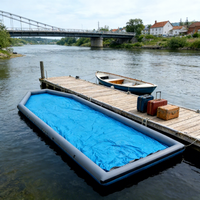 Ponton gonflable de taille personnalisée stable, quai sec flottant, surface antidérapante/résistante aux rayures, quais secs flottants à vendre