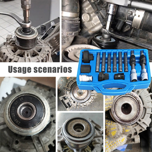 Podofo 13Pcs Alternator Freewheel Pulley <b>Removal</b> Socket Spline Star Bit Tool Set for BMW Mercedes Ford Renault VAG Wholesale - Product Image 2
