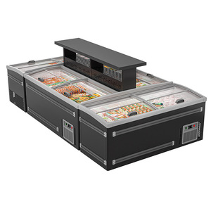 Supermarket Commercial <b>Large</b> Capacity Display <b>Sliding</b> Glass Door Chest Island Freezer - Product Image 1