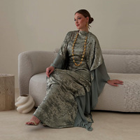 Abaya longue ajustée en polyester gaufré or, best-seller ODM, pour femmes européennes, disponible sur site indépendant de mode féminine