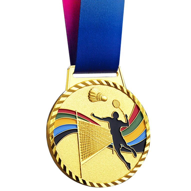Custom Race Runner Shuttlecock Medal With Company Gift Custom Badminton Medal