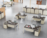 Bureau de direction en forme de L de haute qualité ODM/OEM, table de bureau contemporaine de luxe pour PDG et managers