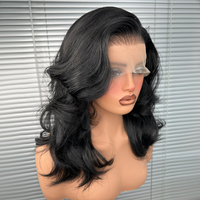 Perruques synthétiques Deep Wave avec dentelle frontale 13x6, ligne de cheveux naturelle, effet Body Wave, pour femmes noires