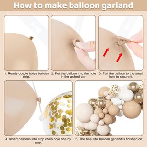 YACHEN Kit d'arche de guirlande de ballons en latex de <span class=keywords><strong>couleur</strong></span> crème <span class=keywords><strong>caramel</strong></span> personnalisable EN71-12 153 pièces pour la décoration de fête de naissance ou d'anniversaire - Product Image 3