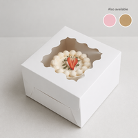 Boîte à gâteau carrée en carton écologique avec fenêtre transparente, emballage jetable pour desserts et plats à emporter – Vente en gros