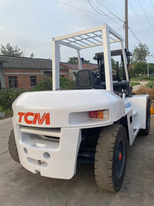 Montacargas diésel usado TCM FD100 de 10 toneladas con ruedas, tipo comercial, con mástil de dos etapas, en stock, a la venta, Shanghai Fwd - Product Image 3