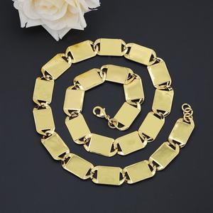 JXX <b>Fashion</b> 24K Gold Plated Cuban Links Chains Necklace Brass Jewelry for Women and Men Classic Style - Product Image 3