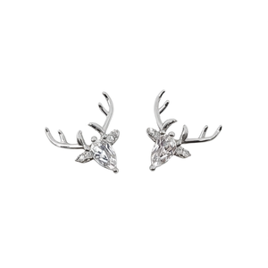 Orecchini a perno placcati oro E3349 con strass di cristallo a forma di animale per donna, graziosi per l'uso quotidiano - Product Image 1