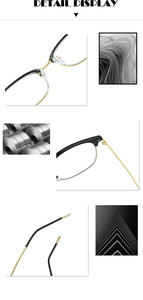 Recién llegado, <span class=keywords><strong>gafas</strong></span> de negocios de montura completa para <span class=keywords><strong>hombre</strong></span> de oro negro, montura de Metal, montura óptica de luz Anti-azul Retro 2025 - Product Image 6