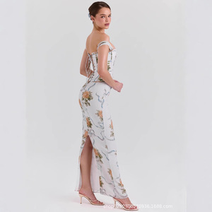 Женское винтажное платье макси с открытыми плечами и открытой спиной - Product Image 4