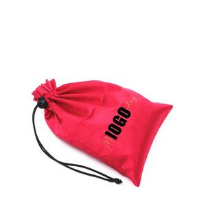 Pochettes en satin de luxe personnalisées avec cordon de serrage et logo imprimé pour le rangement des perruques et les cadeaux de soins capillaires - Product Image 1