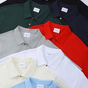 Polo pour homme en coton 100% de haute qualité, taille plus, 230 g/m², broderie personnalisée, impression de logo, polos piqué vierges - Product Image 2