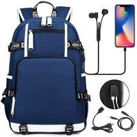 Sac à dos Oxford imprimé avec port USB, unisexe, grande capacité, pour adolescents et étudiants, idéal pour le voyage et le quotidien, en nylon, pour le dropshipping transfrontalier.