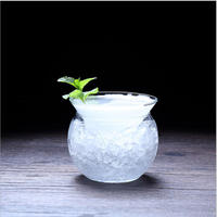Grand verre à glace personnalisé soufflé à la bouche, bol à dessert sur pied, gobelet à dessert classique en cristal
