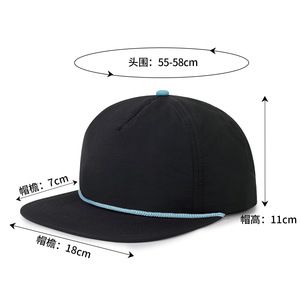 Wholesale Nylon Webbing Strap Vintage Snapback <strong>Hat</strong> Custom Flat Brim Unstructured 5 Pane Trucker Sport <strong>Purple</strong> Rope Golf <strong>Hats</strong> Cap - Product Image 2