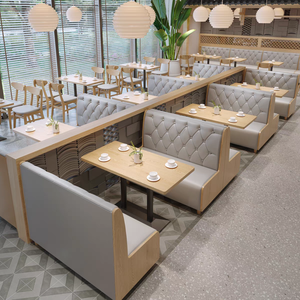 Xy tốt nhất bán buôn nhà hàng hiện đại Bộ đồ nội thất quán cà phê thức ăn nhanh bằng gỗ Dinning nhà hàng Bàn và ghế đặt - Product Image 5