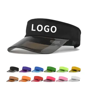 Groothandel Zomer Sunvisor Gorro Uv Viceras Tennis Pvc Zonne-Energie Transparant Vizier Heldere Rand Zonne-Zonneklep Hoed