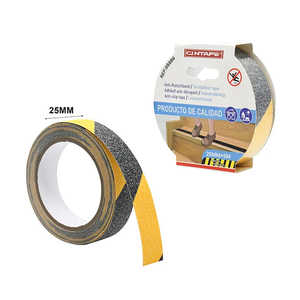 Cinta de Advertencia de PVC Personalizada de Fábrica, de una Sola Cara, 25 mm x 5 m, Negra y Amarilla, Antideslizante, para Interiores y Exteriores, Personalizable en Tamaño, Color y Logotipo - Product Image 2