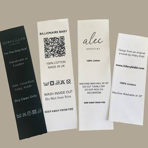 Étiquettes personnalisées en tissu pour vêtements avec logo sur mesure, étiquettes pliables, étiquettes nominatives, étiquettes d'entretien pliables pour vêtements, étiquettes en nylon - Product Image 1