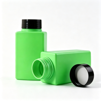 Pot en plastique HDPE 300 ml, forme carrée, à large ouverture avec bouchon à vis, pour l'emballage de sel explosif, de sel de bain et de poudre de javel