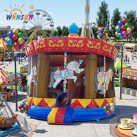 Aire de jeux de cirque pour enfants WINSUN, combo carrousel, toboggan, château gonflable pour location