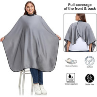 Cape de coiffure noire imperméable antistatique pour salon de coiffure, faible MOQ