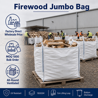 Sac de transport de bois de chauffage, sac en vrac ventilé de 2000 kg (2 tonnes), sac FIBC robuste traité anti-UV, réutilisable, pour approvisionnement en vrac, Saco De Lena