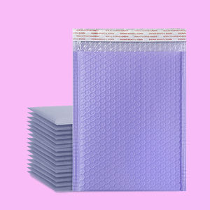 Sac à bulles en film co-extrudé biodégradable écologique violet 29x36+5CM, épais, pour cosmétiques, bijoux, CD, enveloppe personnalisée avec logo - Product Image 1