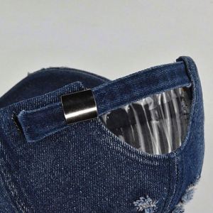 หมวกเบสบอลผ้าเดนิมสไตล์วินเทจสำหรับฤดูร้อน ยี่ห้อ Bsci Manufacturer รุ่น Distressted Worn Out Dad Hats ปี 2024 - Product Image 5